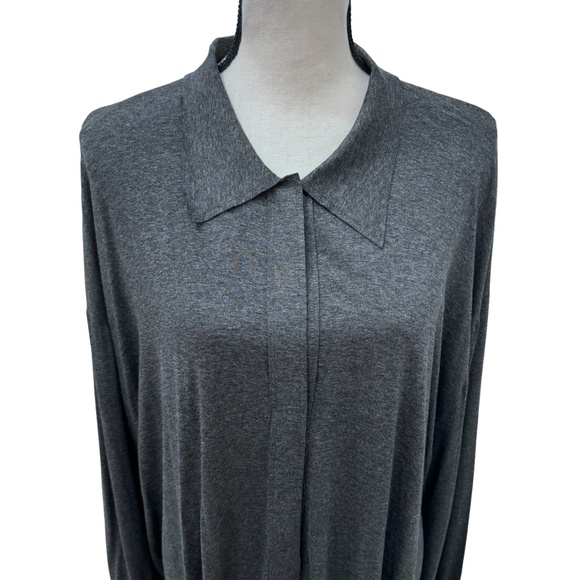 NORMA KAMALI DARK GRAY OVERSIZED BOYFRIEND NK SHIRT - NWT - Picture 6 of 16